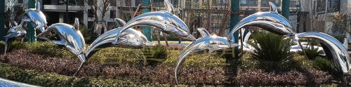 城市雕塑鏡面雕塑 海豚